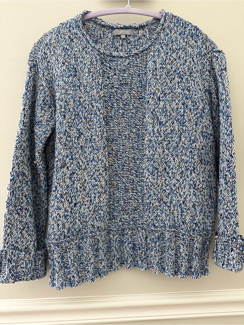 Habitat Blue & White Marled Crew Neck Sweater XS